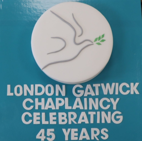 45th Anniversary cake with Chaplaincy logo